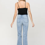 Super High Rise Distressed Relaxed Straight Jeans