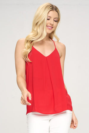 Solid V neck Racerback Top