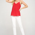 Solid V neck Racerback Top