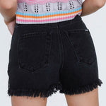 High Waist Crossover Denim Mom Shorts