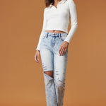 High Rise Distressed Skinny