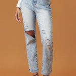 High Rise Distressed Skinny