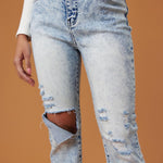 High Rise Distressed Skinny