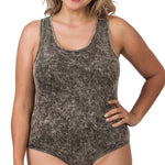 Acid Washed Racerback Tank Bodysuit