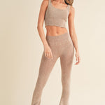 Women's Stone Washed Ribbed Yoga Pants