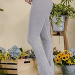 Women's Stone Washed Ribbed Yoga Pants