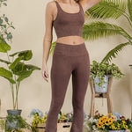 Women's Stone Washed Ribbed Yoga Pants