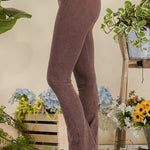 Women's Stone Washed Ribbed Yoga Pants