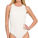 Boat Neck Sleeveless Padded Bodysuit