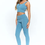 Zip Up Crop Sports Tank Top Set