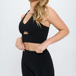 Two Piece Activewear Set with Cut-Out Detail