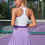 High Waist Pleated Skirt Two Piece Tennis Dress