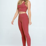 Two Piece Activewear Set with Cut-Out Detail