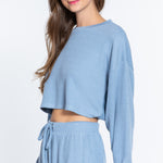 Long Dolman Slv Hacci Crop Top